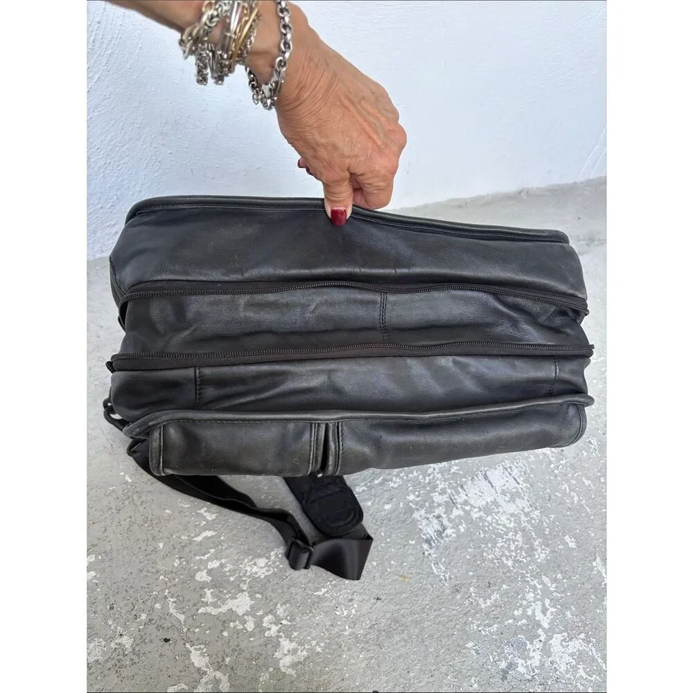 Tumi Alpha Napa leather expandable briefcase